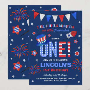 July 4th Birthday Invitation Fourth of July Party