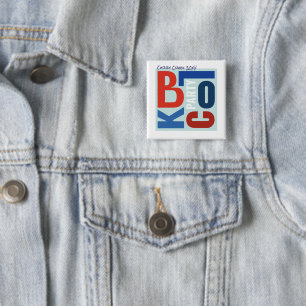 July 4th Block Fest Retro Type Neighbourhood Party 2 Inch Square Button
