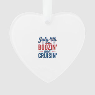 July 4th Boozin And Cruisin Vintage Boat Shirt_1 Ornament