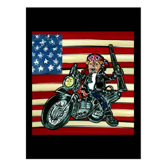 July 4th- Born to be Wild Airedale Postcard