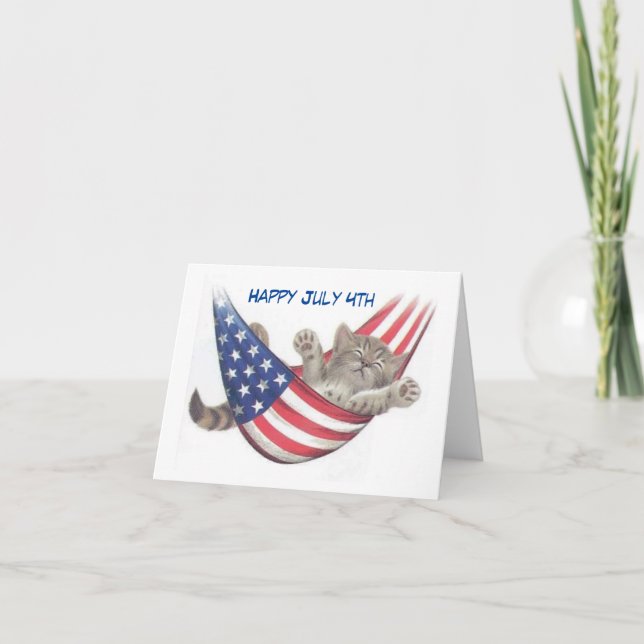 July 4th Cat Folded Holiday Card (Front)