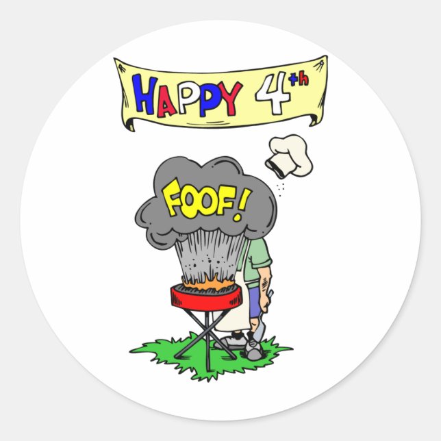 July 4th Cookout Classic Round Sticker (Front)