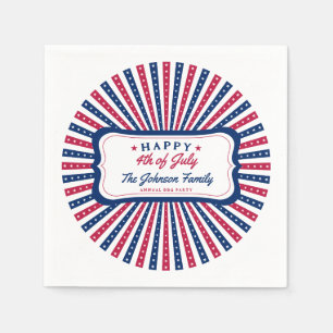 July 4th Custom American Family Summer BBQ Party Napkin