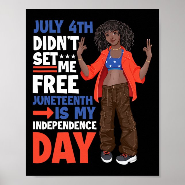 July 4th Didnt Set Me Free Juneteenth Is My Indepe Poster (Front)