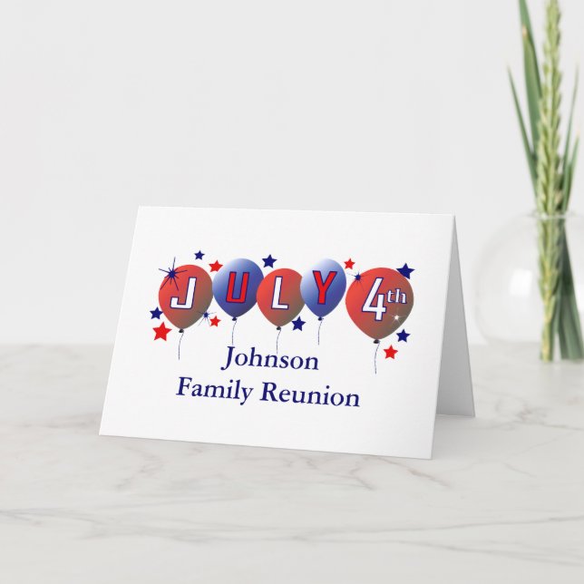 July 4th Family Reunion Greeting Card (Front)