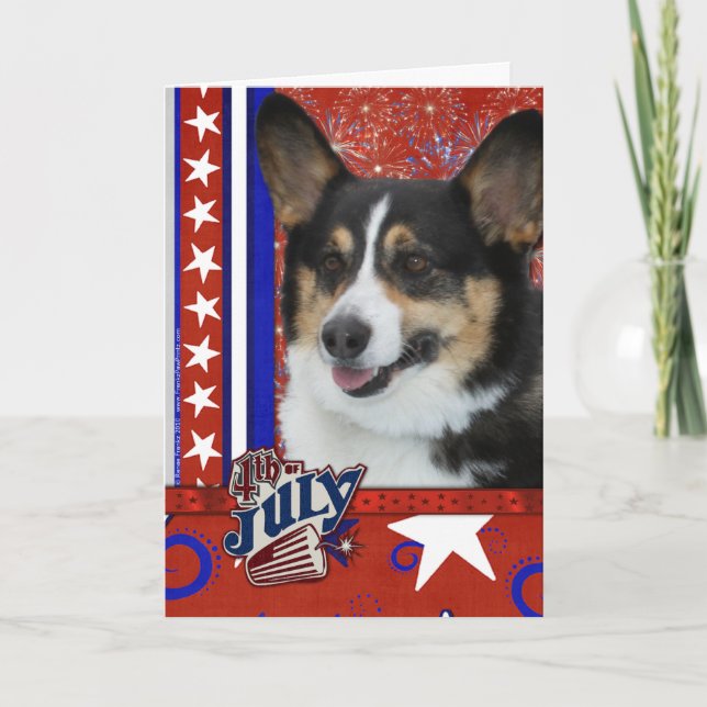 July 4th Firecracker - Corgi Card (Front)