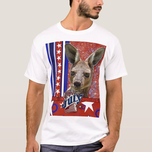 July 4th Firecracker - Kangaroo T-Shirt (Front)