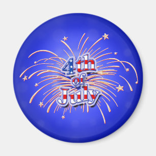 July 4th Fireworks Stars Magnet