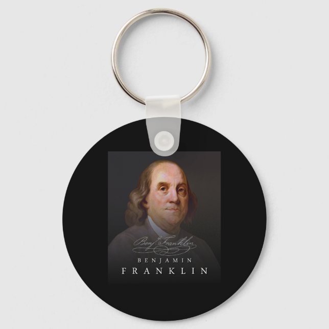 July 4th Founding Father Ben Benjamin Franklin Tee Keychain (Front)