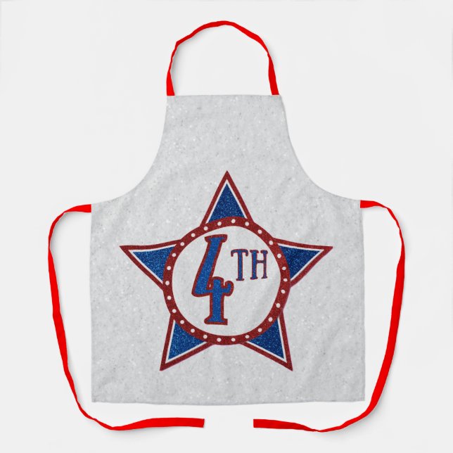 July 4th Glitter Apron (Front)