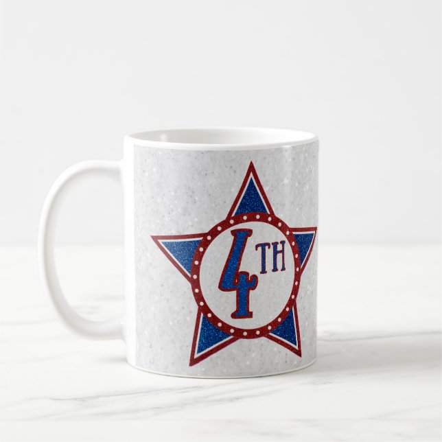 July 4th Glitter Coffee Mug (Left)