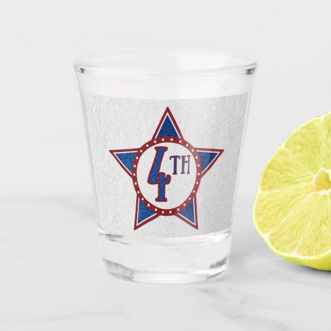 July 4th Glitter Shot Glass (Front)