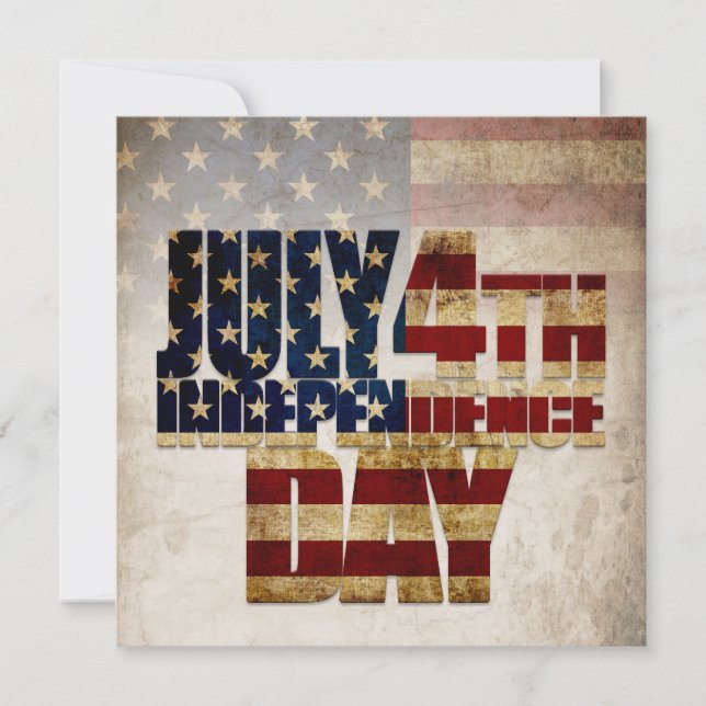 July 4th Independence Day Vintage Flag Design (Front)