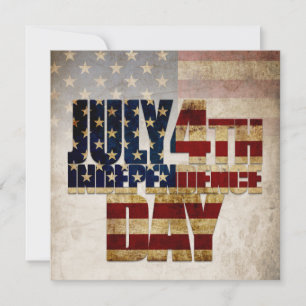July 4th Independence Day Vintage Flag Design