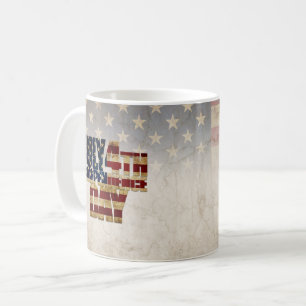 July 4th Independence Day Vintage Flag Design Coffee Mug
