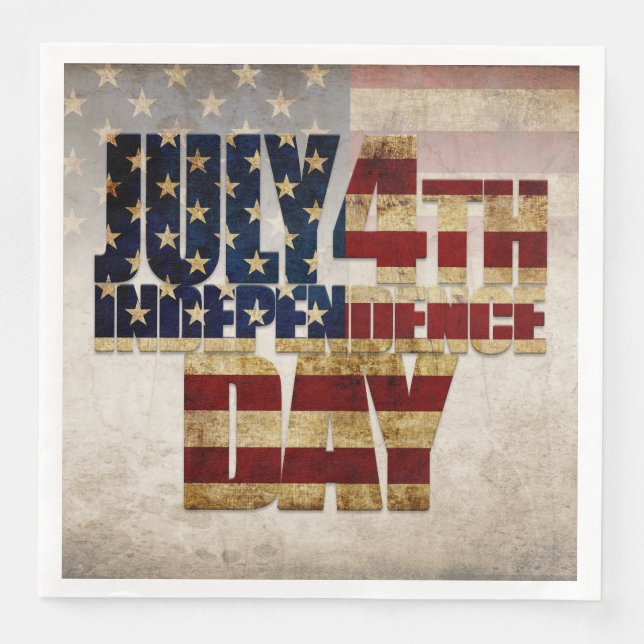 July 4th Independence Day Vintage Flag Design Napkin (Front)
