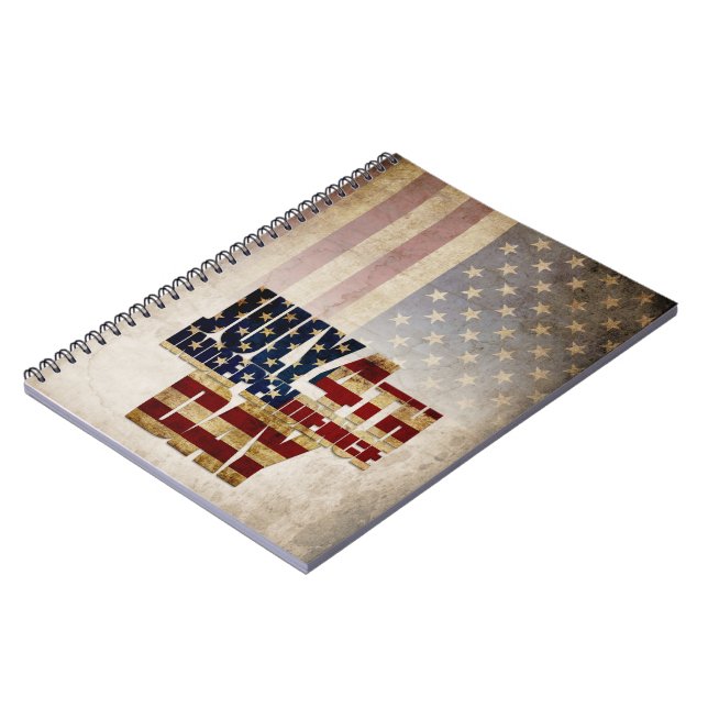 July 4th Independence Day Vintage Flag Design Notebook (Left Side)