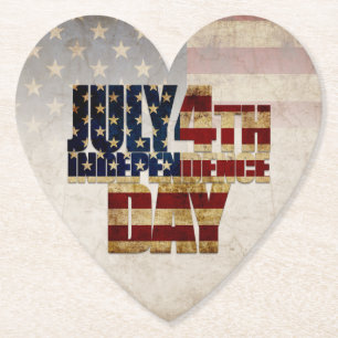 July 4th Independence Day Vintage Flag Design Paper Coaster