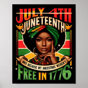 July 4th Juneteenth 1865 Because My Ancestors Were Poster
