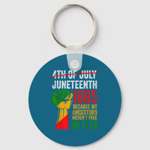 July 4th juneteenth 1865 for men women - black keychain