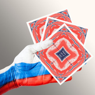 July 4th Kaleidoscope Red White Blue Napkin