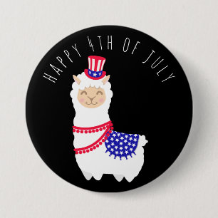 July 4th Llama Button