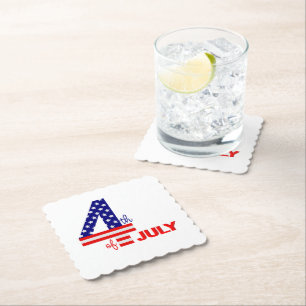July 4th Paper Drink Coaster