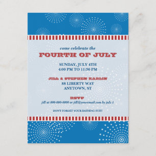 July 4th Party Explosion Party Invitation
