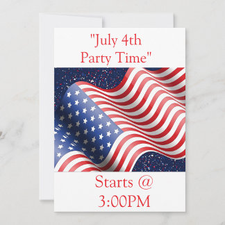 July 4th Party Time Invitation