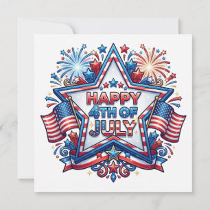 July 4th Patriotic 250 Year Birthday Invitation