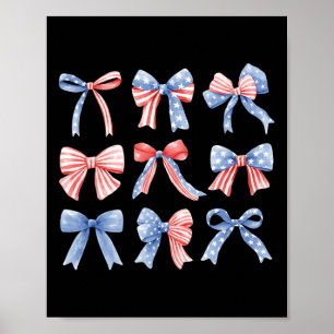 July 4th Patriotic Coquette Girly Girl American Fl Poster