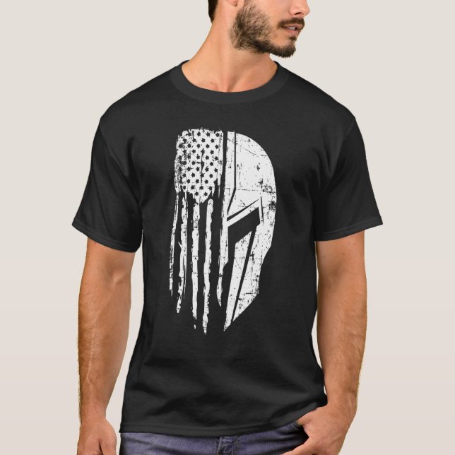 July 4th Patriotic Distressed American Us Flag Spa T-Shirt (Front)