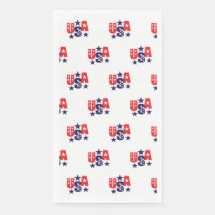 July 4th Patriotic Paper Guest Towel Napkin
