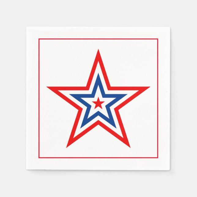 July 4th Patriotic Paper Napkins (Front)