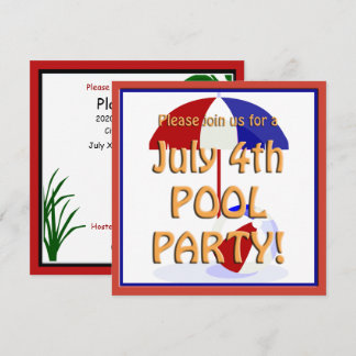 July 4th Pool Party Invite
