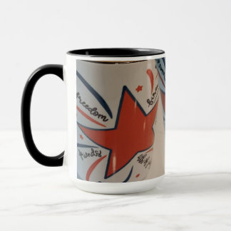 July 4th red white and blue mug