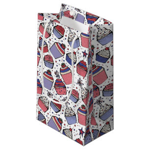July 4th Red White and Blue Patriotic Cupcakes Small Gift Bag