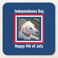 July 4th Red, White, Blue Cute Dog Wearing Scarf