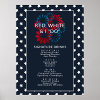 July 4th Red White & I Do Couples Shower Bar Sign