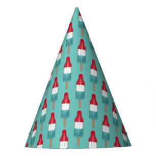 July 4th Rocket Pop Patriotic Popsicle Print Party Hat