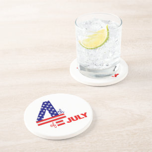 July 4th Stone Drink Coaster