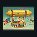 July 4th - The Day We Celebrate Holiday Postcard<br><div class="desc">July 4th - The Day We Celebrate vintage postcard.</div>