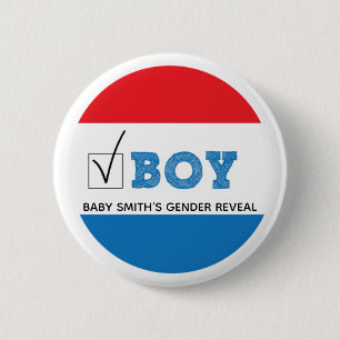 July 4th Themed Gender Reveal Button Boy Vote