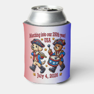 July 4th USA 250th Anniversary Semiquincentennial  Can Cooler