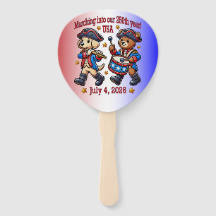 July 4th USA 250th Anniversary Semiquincentennial  Hand Fan