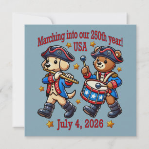 July 4th USA 250th Anniversary Semiquincentennial  Invitation