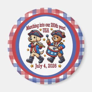 July 4th USA 250th Anniversary Semiquincentennial  Magnet