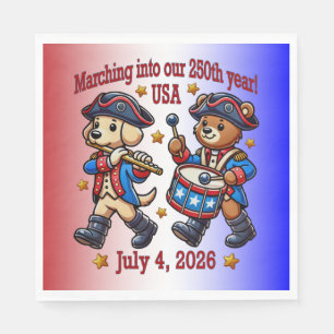 July 4th USA 250th Anniversary Semiquincentennial  Napkin