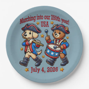 July 4th USA 250th Anniversary Semiquincentennial  Paper Plate