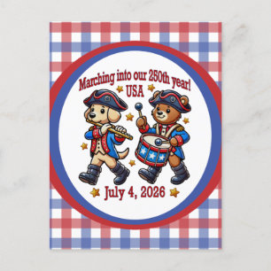 July 4th USA 250th Anniversary Semiquincentennial  Postcard